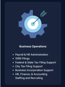 Launch Finance Startup Business Operations for Payroll, HR, Talent Acquisition.